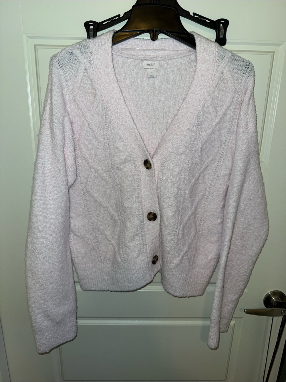 Auden Light Pink Knit Button-Front Cardigan